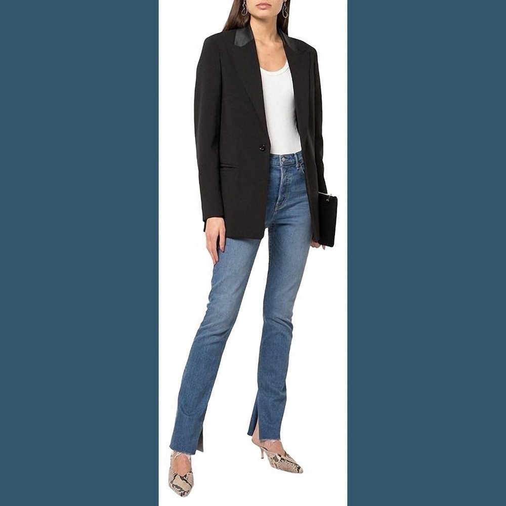 GRLFRND Addison High Rise Button Fly Split Hem Boot Leg Women’s Jeans 25 NWT